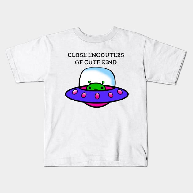 Cutie Ufo Kids T-Shirt by Zefkiel